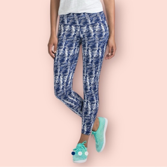 Vineyard Vines Watercolor Lines Printed Performance Leggings size M - Picture 1 of 4